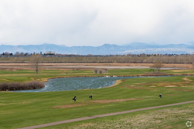 Golfers at CommonGround Golf Course enjoy great mountain views.