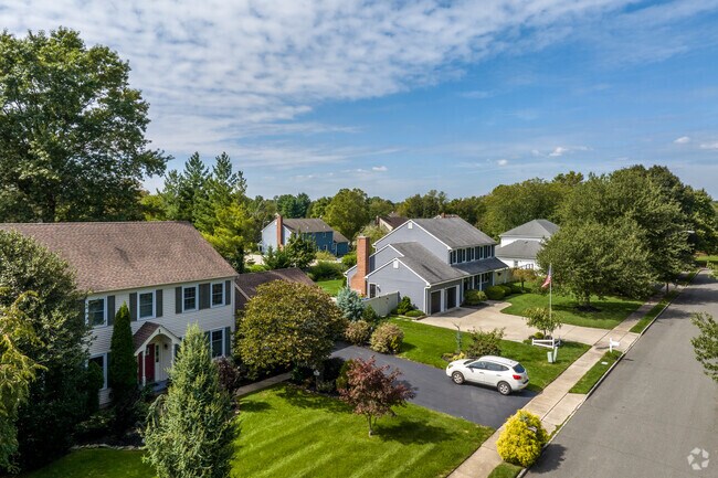 Lovely colonial-style homes are among Lawrenceville's charming features.