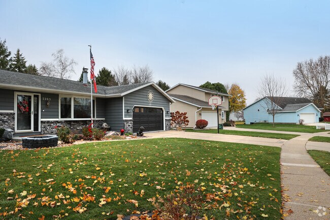 Homes in Northside have large front lawns that stretch out to the sidewalks.
