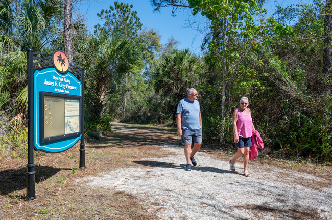 Natural trails are a nice walk at James E. Grey Preserve near Millpond.
