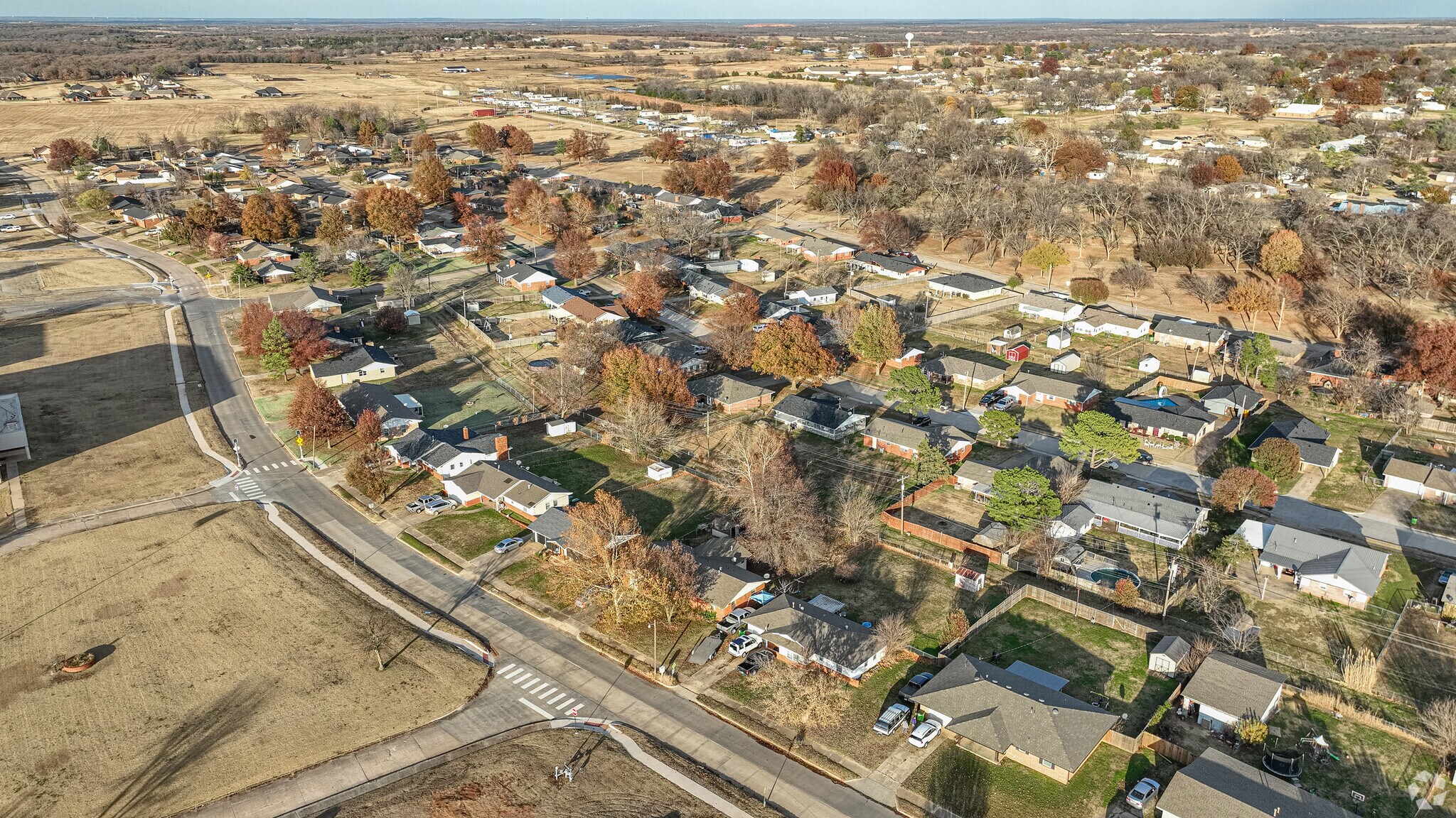 Lovely homes line the winding streets of Prague, OK.