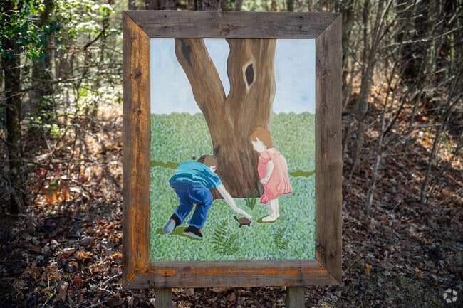 Portrait style paintings can be found at parks in Holly Springs.