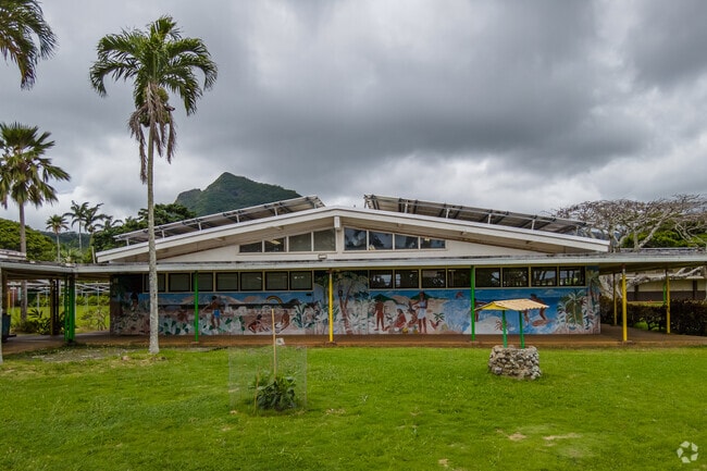 There is an abundance of colorful student art all over Maunawili Elementary School in Kailua.