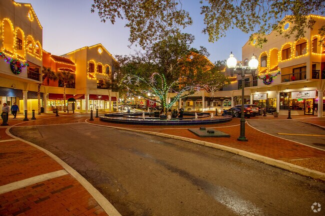 During the holidays, lights are strung from each tree and lamppost for the annual Main Street Festival of Lights in Miami Lakes.