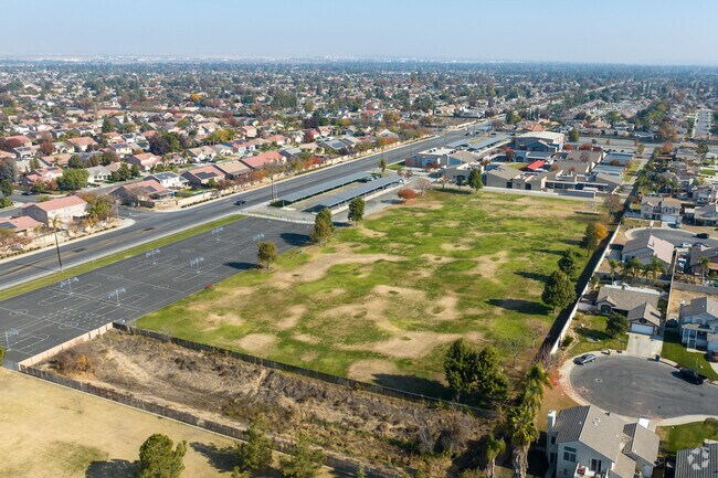 The field at Freedom middle school is on the West side of the school grounds.