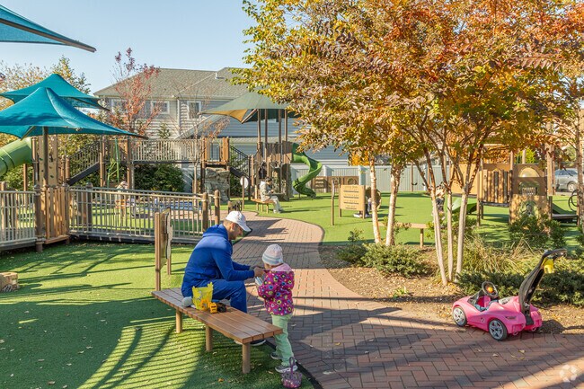 Floral Park Recreation Center has a colorful playground where families gather on the weekends.