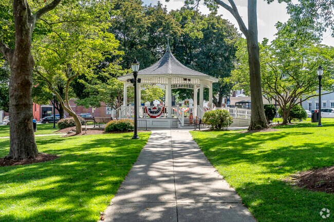Children love to play on the gazebo at Norwood Common in Norwood Centre.