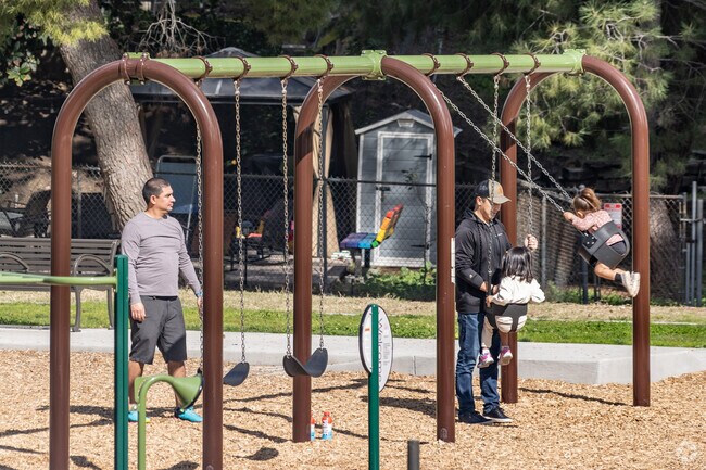 Enjoy the swings with family and neighbors at Rolling Hills Park.