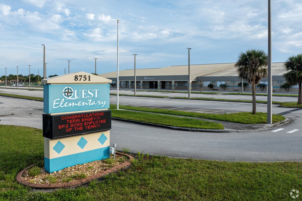 Quest Elementary School is located on Trafford Drive in Melbourne, Florida.