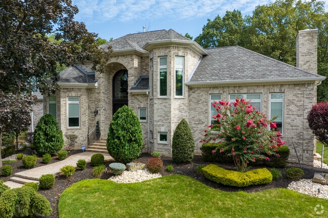 Beautiful brick mansions on display in Raritan Manor in Edison, NJ
