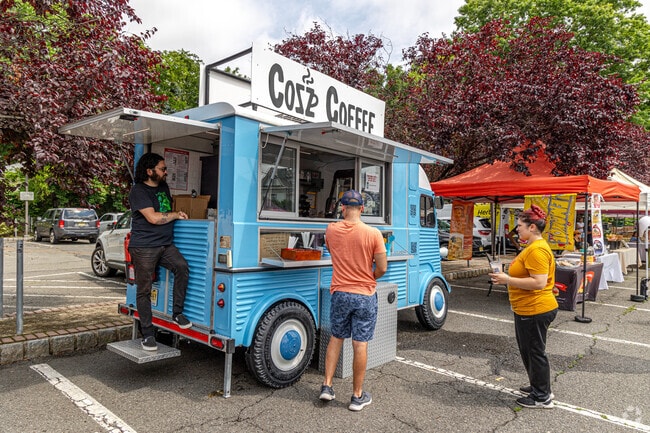 Start your day right with a cup of coffee at the Nutley Farmers Market near Belleville NJ.