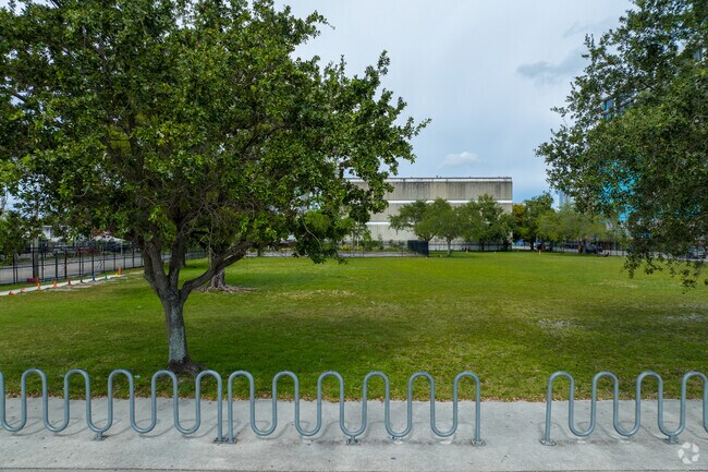Eneida M. Hartner Elementary has a bike storage area for students and teachers in Wynwood.