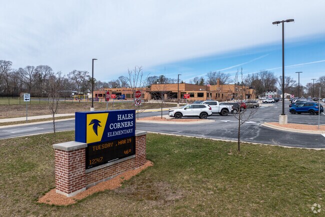 The entrance signage at Hales Corners Elementary School.