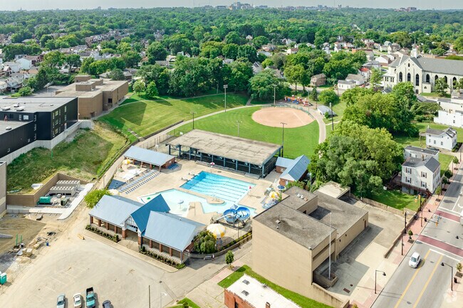 St. Bernard pool aerial view.