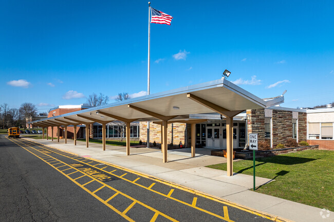 National pride is on display on a glorious winter's day at Terrill Middle School, Scotch Plains.