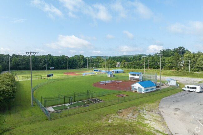 The Burkett Center has well groomed baseball fields.