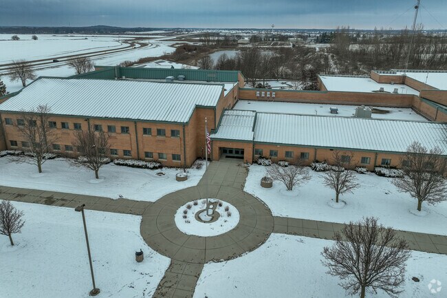 Kaneland John Stewart Elementary School has a beautiful front school entrance.