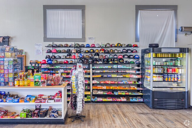 In Spreckels, California, hats are on display at  El Valle Market.