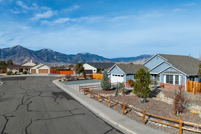 Ranch-style homes feature pebble yards throughout Johnson Lane.