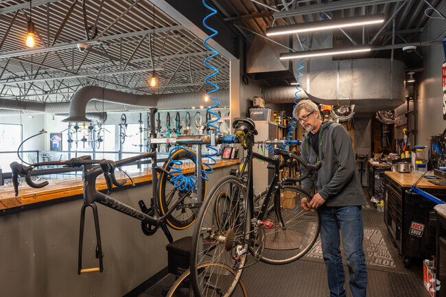 Gray Goat is a business that provides both sales of new bikes and repairs of used bikes.