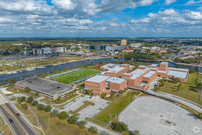 Howard Blake High School is adjacent to Armature Works.