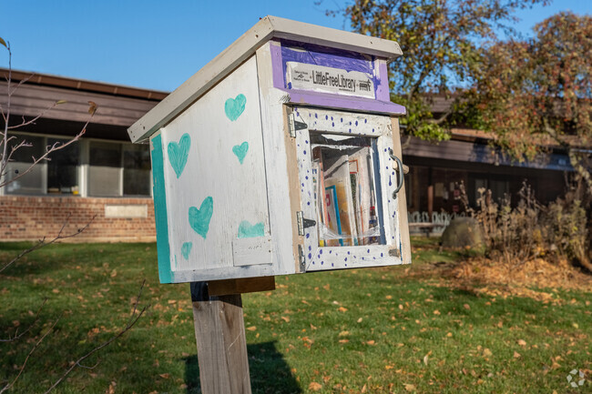 Sandburg Elementary School in Greater Sandburg also has a Free Little Library out front.