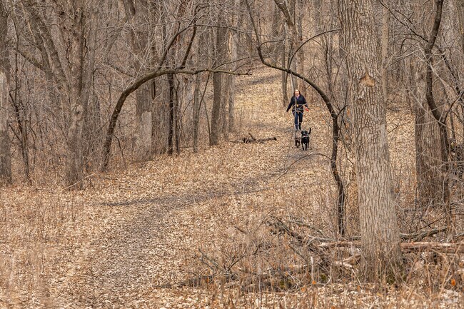 Rice Creek West Regional Trails are used by residents for walking and hiking in Locke County Park.