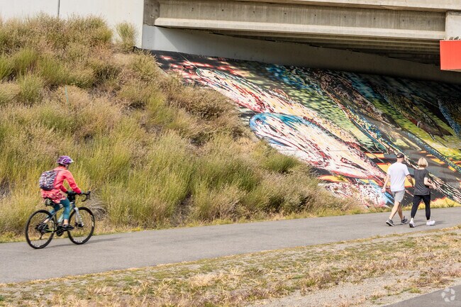 Coeur d'Alene trails run along most of the scenic spots along with art works under bridges.
