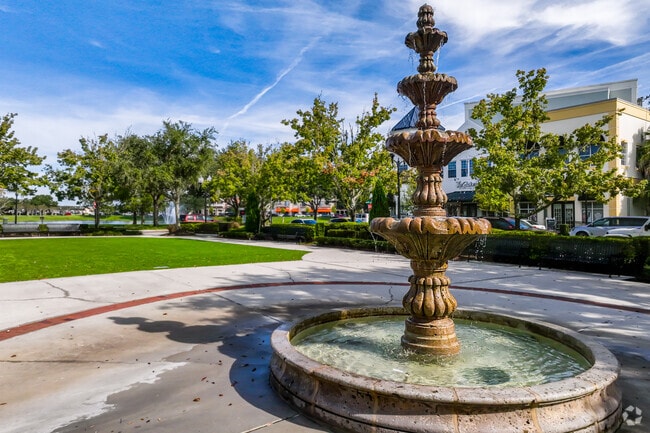 Water fountain at Founder's Square in the city of Alafaya, Fl.