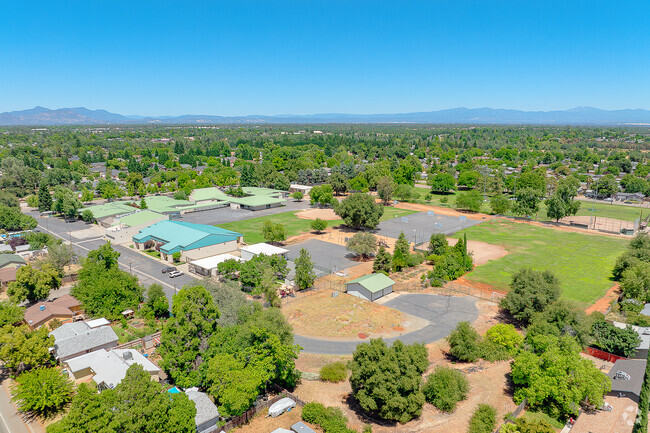 Multiple green areas and fields are available at Alta Mesa Elementary School.