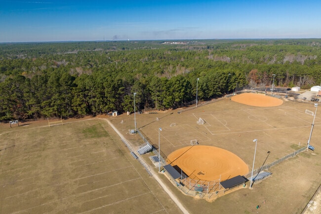The sports fields at Pine Forest Middle School are ready for the next game.