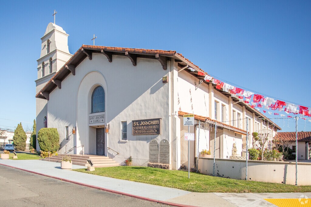 Students attend mass in a beautiful mission style church at St Joachim in Hayward.