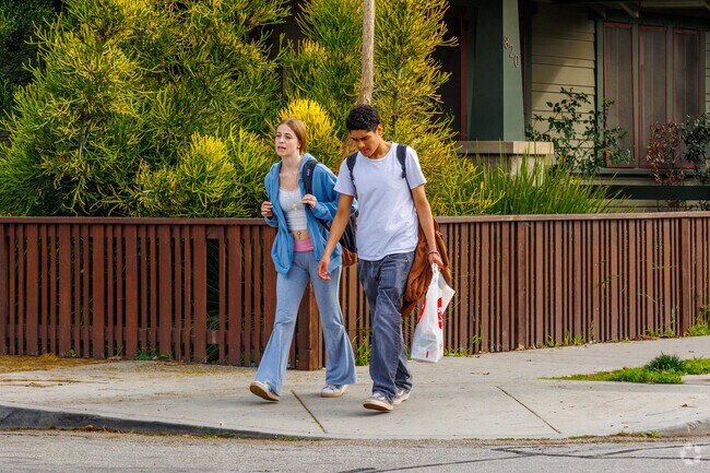 Passing by the many craftsman cottages in the Hellman neighborhood.