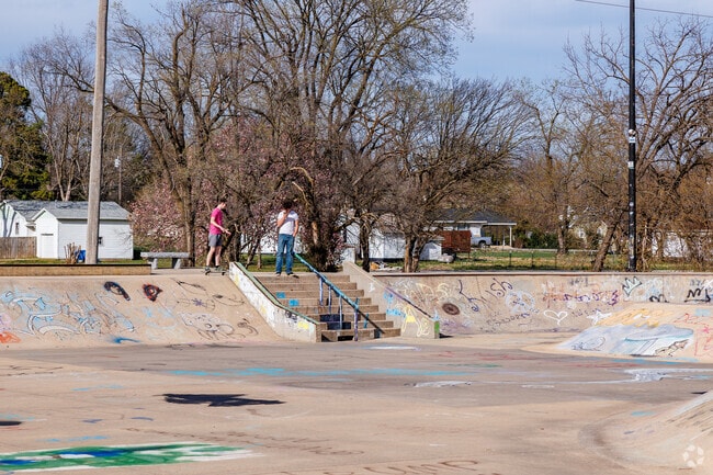 West Plains skateboarders practice new tricks at the skatepark.