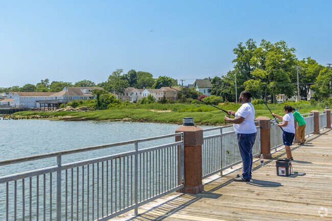 Enjoying a peaceful day fishing along the coast in The Hill, New Haven.