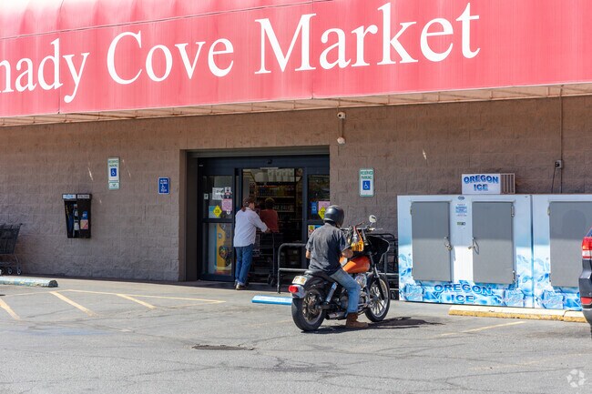 Locals grab essential ingredients at Shady cove Market in Trail.