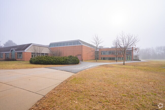 The bike path continues around Willard School in Concord.