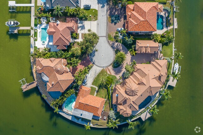Aerial Perspective of the largest home in Venetian Isles.