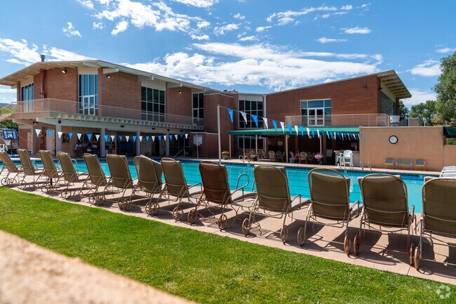 Access to the heated pool is available to members of the Canyon Club in Four Hills Village.