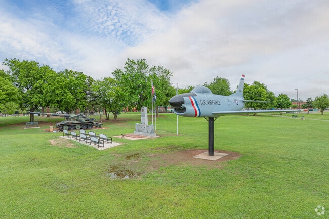 Come and see the military memorial, plane, and tank static displays at Wild Horse Park, a short drive from West Mustang.