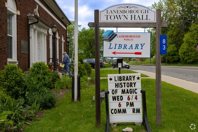 The Lanesborough Town Hall shares space with the Lanesborough Public Library.