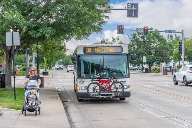 Catch the RTD bus along 38th Avenue in Barths.