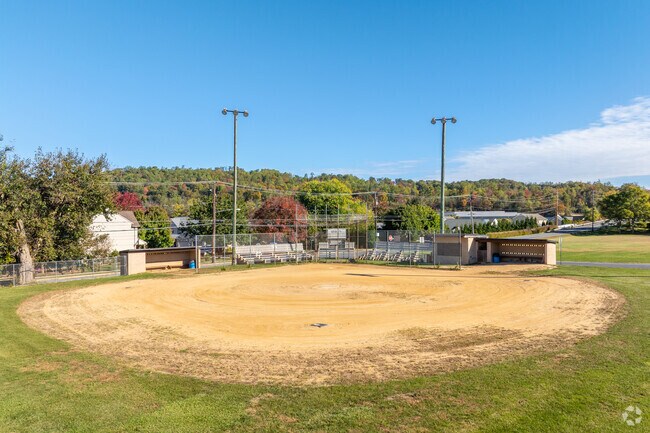 Youth sports teams compete on the field at Bowmansville Park.