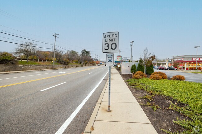 There are many bus stops along the main stretches in the Hartford Avenue neighborhood.