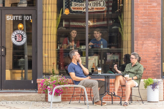 Soak up the sun while enjoying coffee or a meal at New Bohemia's outdoor patios.