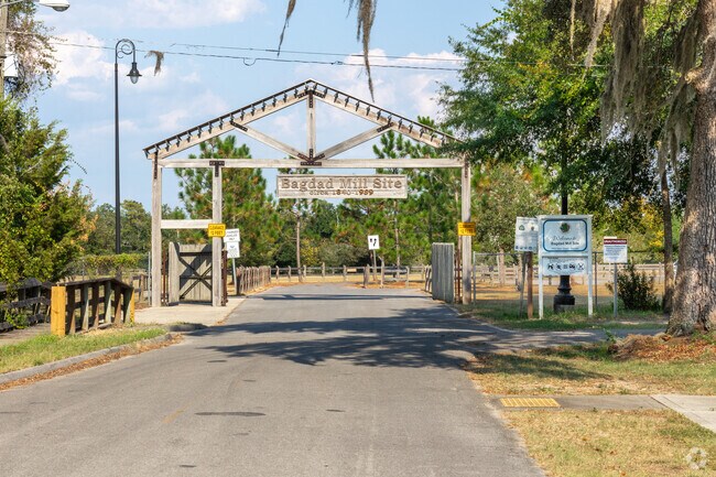 The Bagdad Mill Site Park offers a fishing pier, boat launch, and trails.
