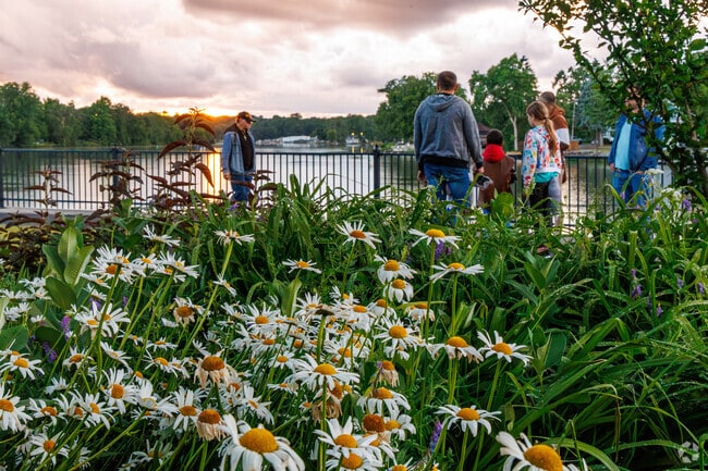 Baldwinsville's waterfront is a great place to pick flowers and watch the sunset.