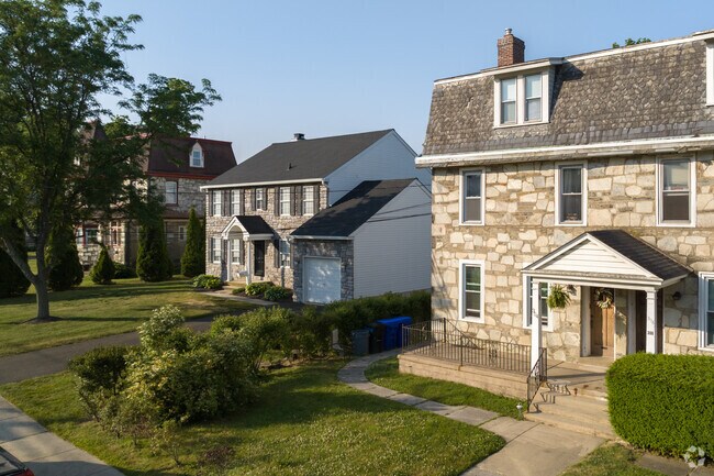 Glenside has older and newer stone front homes. Some of which are duplexes and some are single family homes.