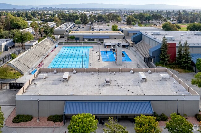 Students of Independence High School can use the outdoor swimming pools.