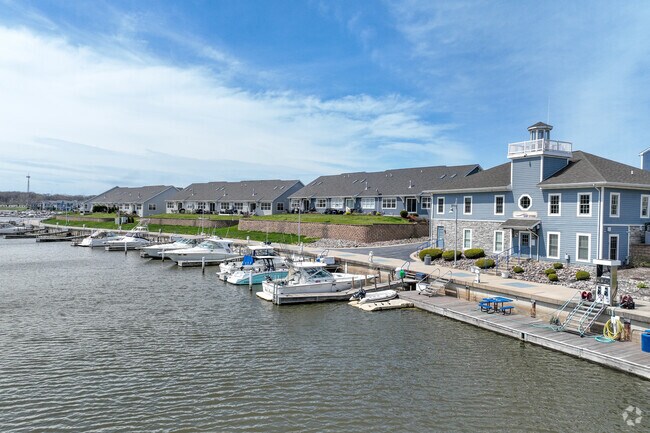 Homes in the Ogden Dunes that sit on the Little Calumet River have docks for their boats.